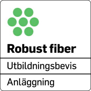 Robust Fiber utbildningsbevis för fiberanläggning