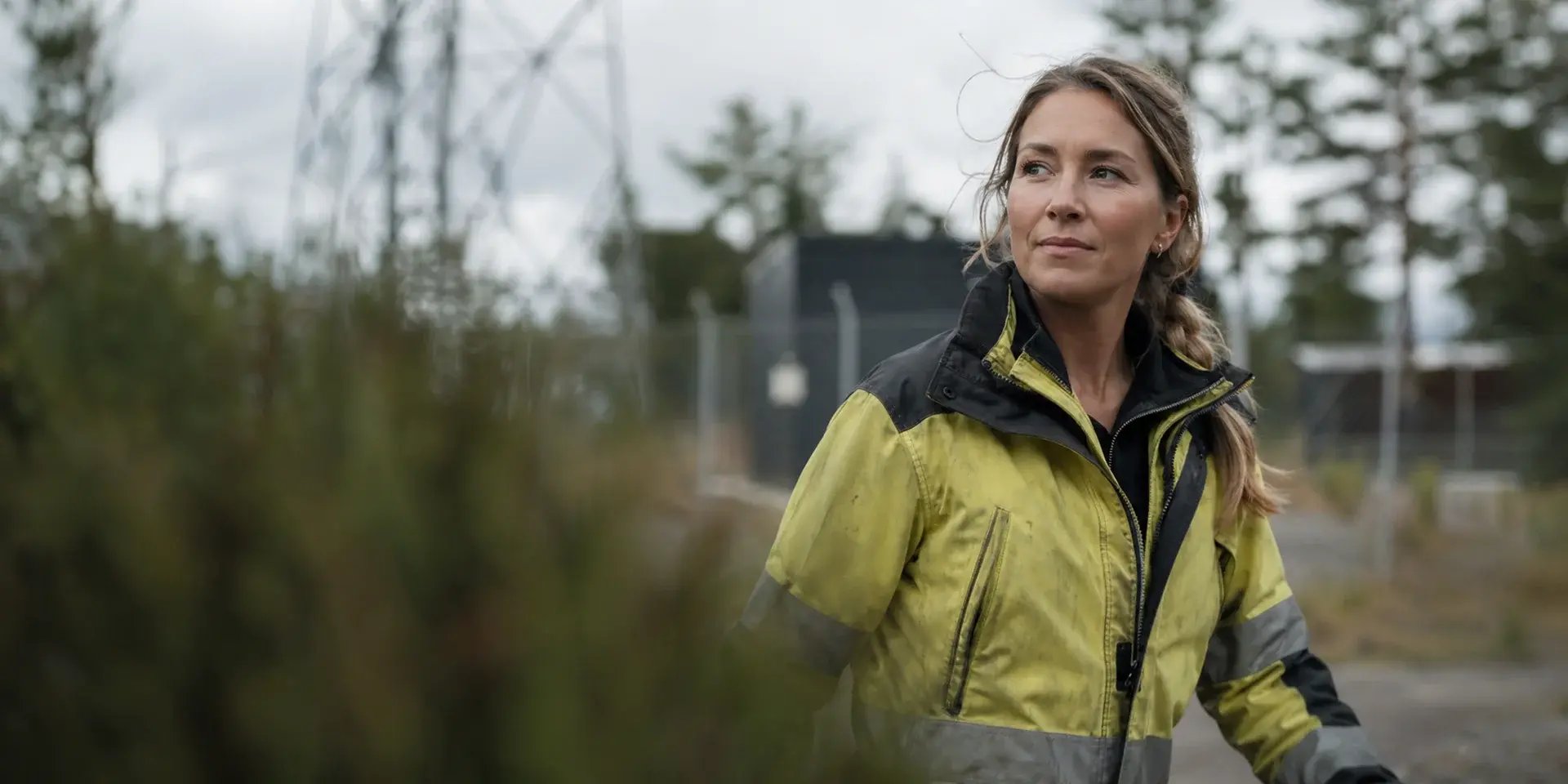 Vinnergi tekniker på platsbesök vid mobilmast